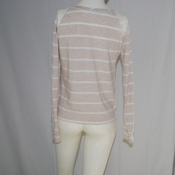 🛍 Delias XS Shirt Lace Striped Long Sleeve Top - Picture 4 of 5